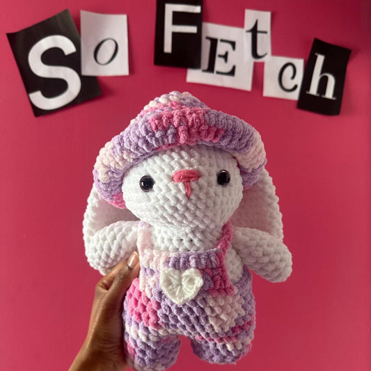 Cute Bunny in Overalls & Hat