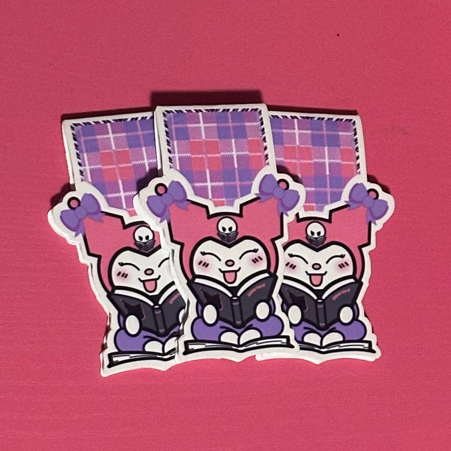 Plaid Kuromi Magnetic Bookmark
